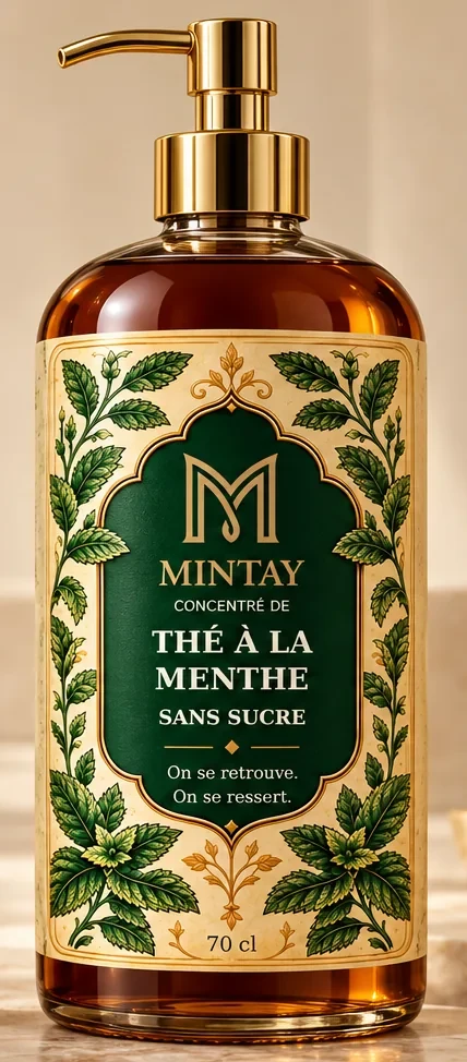 Bouteille MINTAY à pompe, version sans sucre.