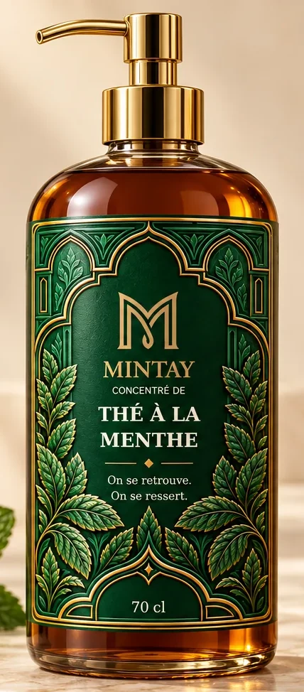 Bouteille MINTAY à pompe, version sucrée.